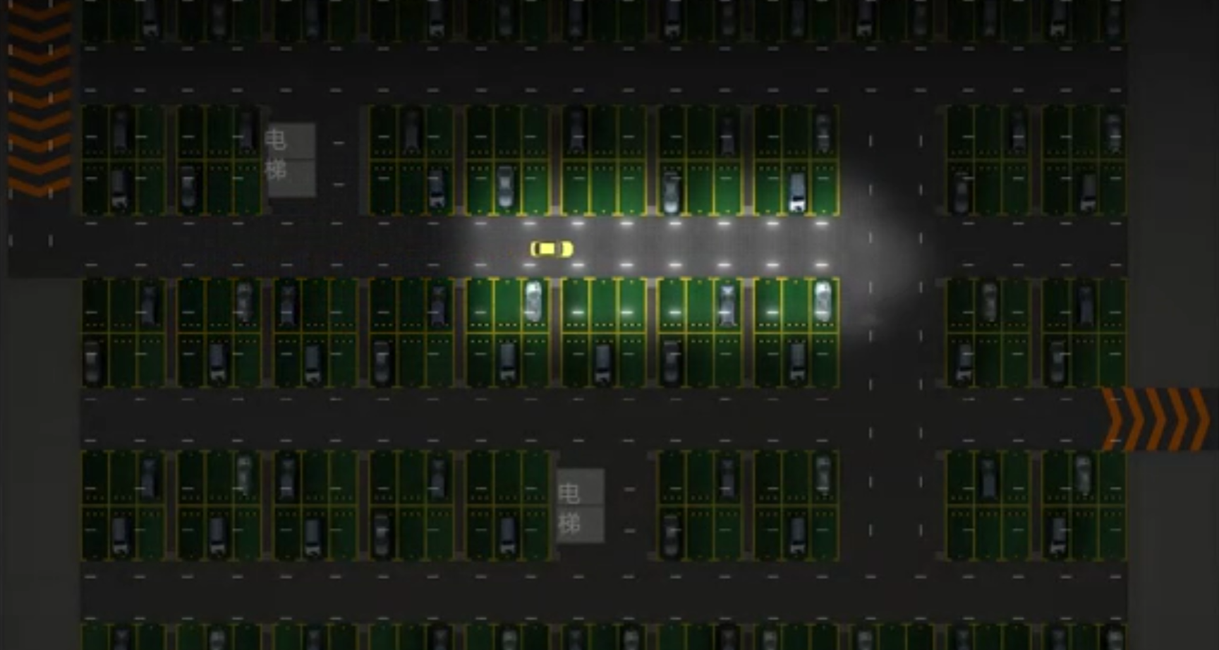 Animation of the illuminated status of the basement light